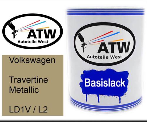 Volkswagen, Travertine Metallic, LD1V / L2: 1L Lackdose, von ATW Autoteile West.